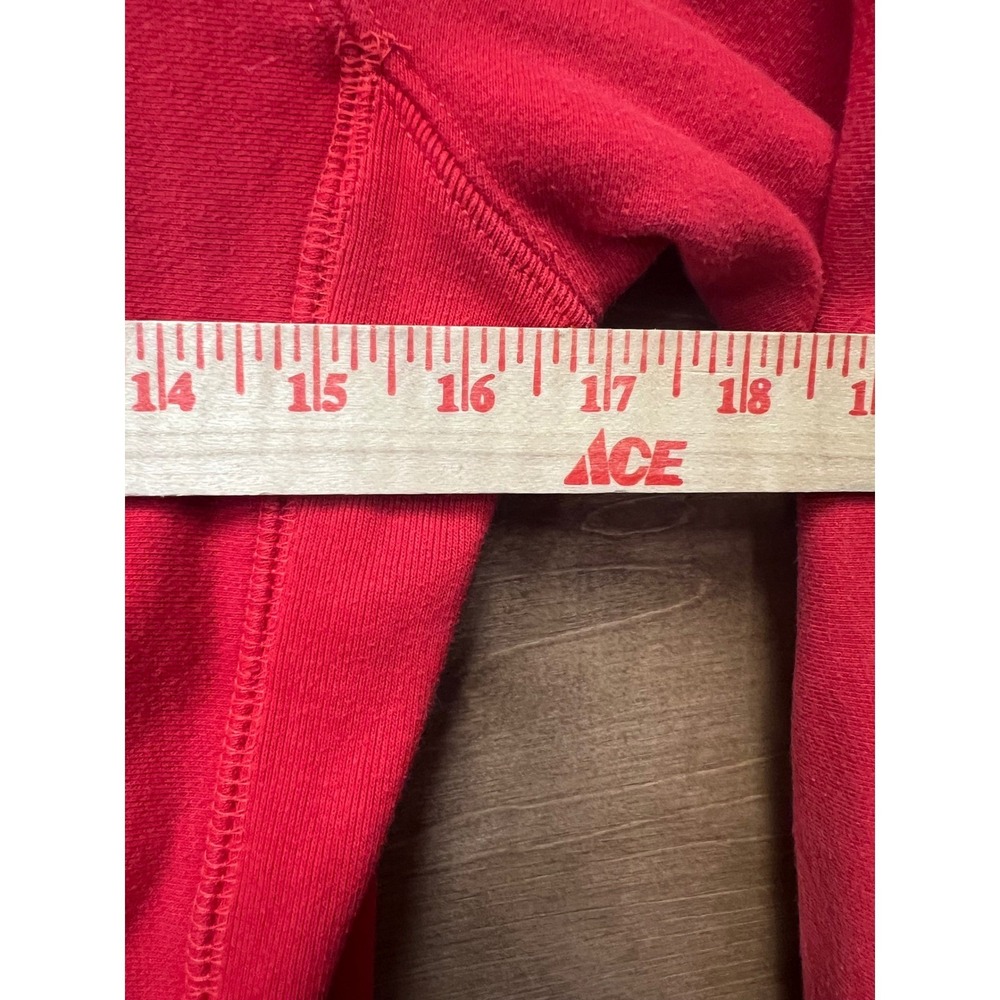 Champion Reverse Weave Sweatshirt Red Crewneck Embroidered Logo XS - Picture 6 of 6